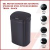 68L Motion Sensor Bin Automatic Stainless Steel Kitchen Rubbish Trash – Black