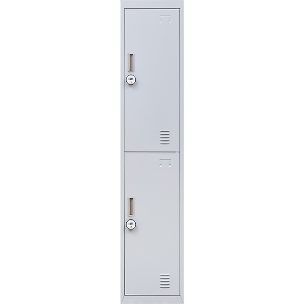 4-Digit Combination Lock 2-Door Vertical Locker for Office Gym Shed School Home Storage Grey