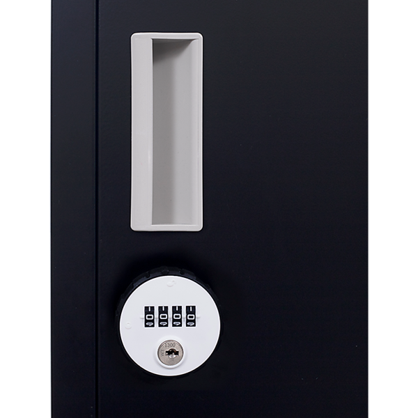 4-Digit Combination Lock 2-Door Vertical Locker for Office Gym Shed School Home Storage Black