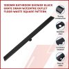 1000mm Bathroom Shower Black Grate Drain w/Centre outlet Floor Waste Square Pattern
