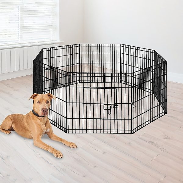 24″ 8 Panel Pet Dog Playpen Puppy Exercise Cage Enclosure Fence Play Pen