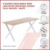 X-Shaped Table Bench Desk Legs Retro Industrial Design Fully Welded – White
