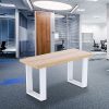 Trapezoid Shaped Table Bench Desk Legs Retro Industrial Design Fully Welded – White