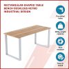 Rectangular Shaped Table Bench Desk Legs Retro Industrial Design Fully Welded – White