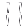 Set of 4 Industrial Retro Hairpin Table Legs 12mm Steel Bench Desk – 41cm Black