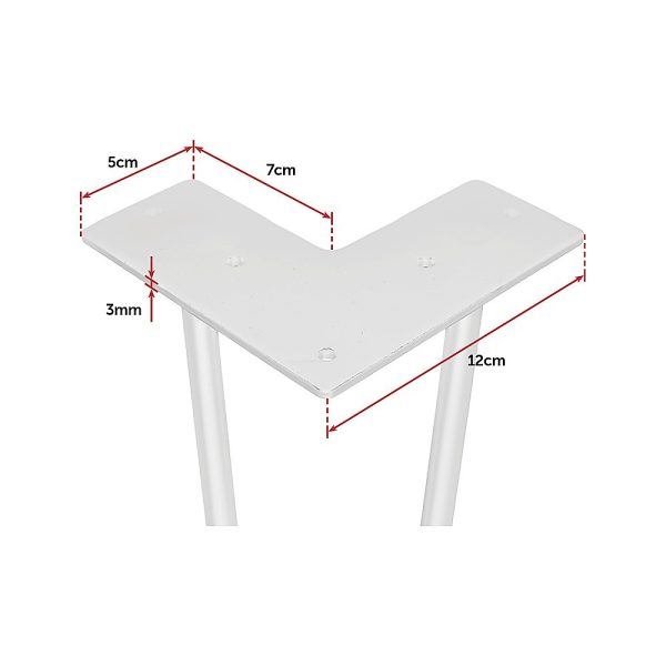 Set of 4 Industrial Retro Hairpin Table Legs 12mm Steel Bench Desk – 11cm White
