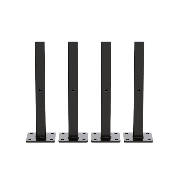 20cm Floating Shelf Brackets Industrial Metal Shelving Supports 4-Pack – Black