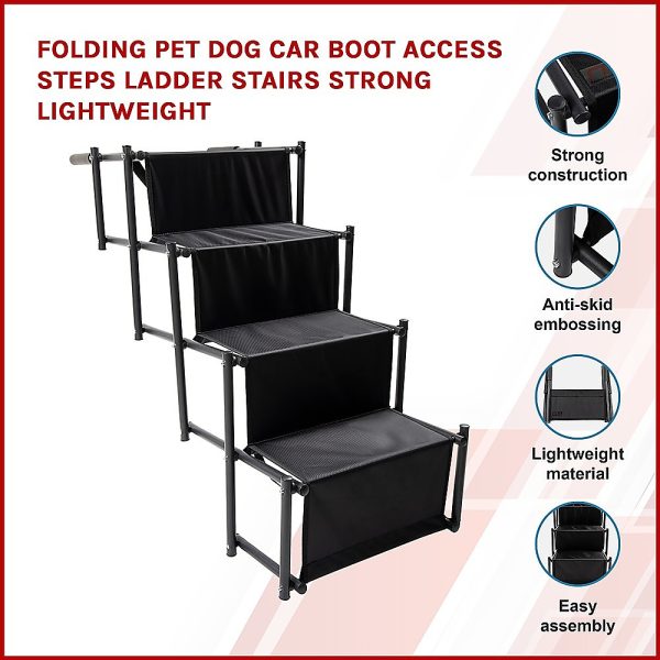 Folding Pet Dog Car Boot Access Steps Ladder Stairs Strong Lightweight