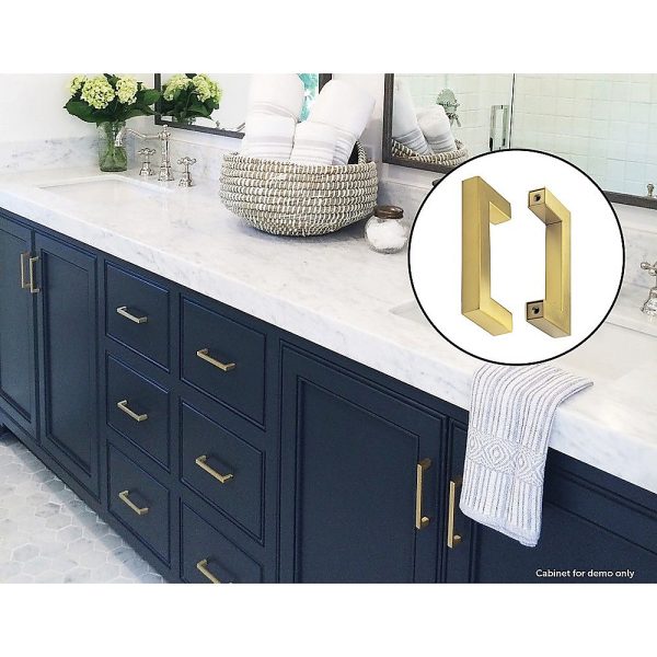 15 x Brushed Brass Drawer Pulls Kitchen Cabinet Handles – Gold Finish 96mm