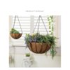 4 X Large Garden Hanging Basket With Coir Liner & Chain Flower Plant Pots Baskets