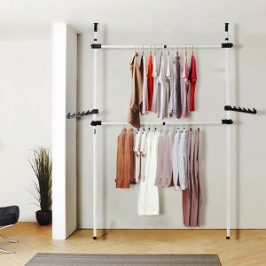 Heavy Duty Adjust Clothes Rail Storage Garment Shelf Hanging Display Stand Rack