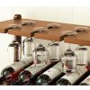 Wine Rack Free Standing 15 Bottles with 6 Glasses Holder Bamboo Wine Storage