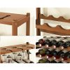 Wine Rack Free Standing 15 Bottles with 6 Glasses Holder Bamboo Wine Storage