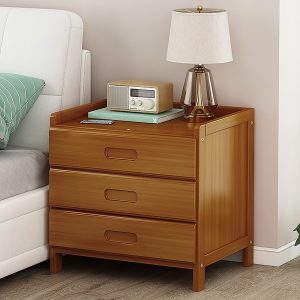 Crowborough Bamboo Bedside Table Nightstand Storage Bedroom Sofa Side Stand