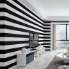 Modern Fashion Black & White Stripes Wallpaper Wall Mural