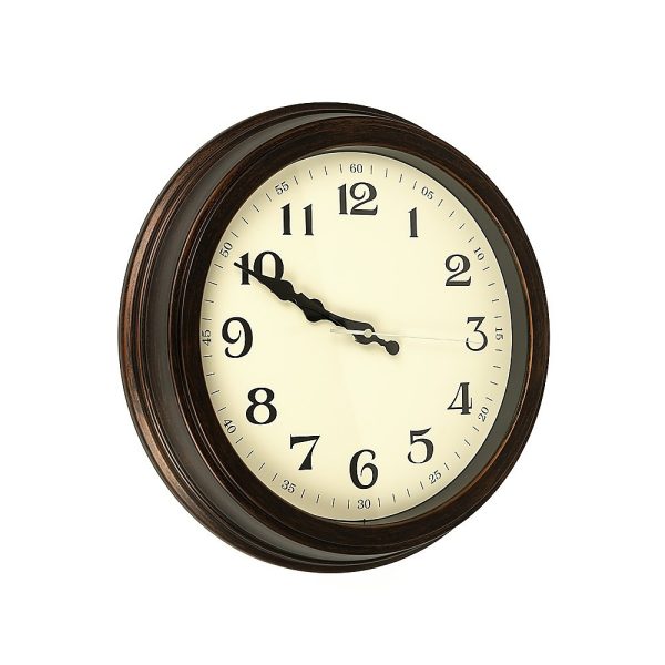 Classic Wall Clock Silent Non-Ticking Quartz Battery Operated Luxury Wood