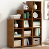 Bamboo Adjustable Shelf Bookcase Display Storage Rack Stand Livingroom Bedroom Set