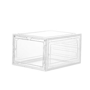Sneaker Display Case Shoe Storage Organizer Box Stackable Plastic Clear Magnetic