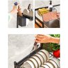 85cm Dish Drying Rack Drainer Over Sink Steel Cup Cutlery Organizer 2 Tier