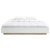 Aiden Industrial Contemporary White Oak Bed Base Bedframe
