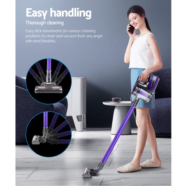150 Cordless Handheld Stick Vacuum Cleaner 2 Speed   Purple And Grey
