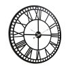 Artiss 80CM Large Wall Clock Roman Numerals Round Metal Luxury Home Decor Black