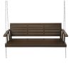 Gardeon Porch Swing Chair with Chain Outdoor Furniture 3 Seater Bench Wooden Brown