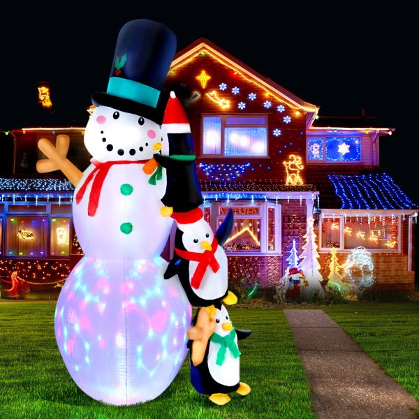 2.4M Christmas Inflatable Snowman Xmas Lights Outdoor Decorations