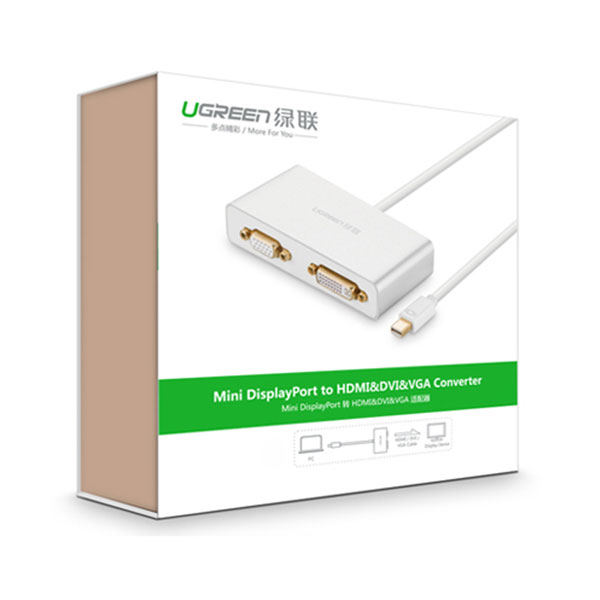 3-in-1 Mini DisplayPort to HDMI&VGA&DVI converter – white (10438)