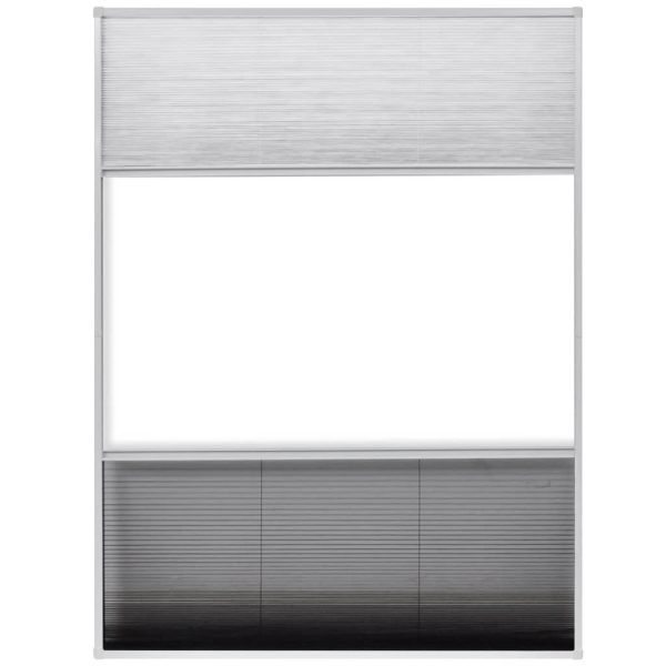 Plisse Insect Screen for Windows Aluminium 60×80 cm with Shade
