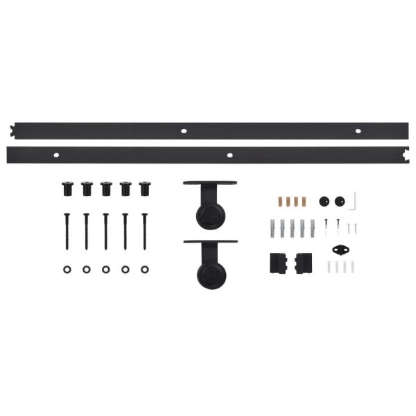 Sliding Door Hardware Kit 200 cm Steel Black