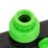 4-Way Tap Adaptor Green and Black 19.5x6x11 cm ABS & PP