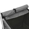 Folding Dog Stroller Grey 100x49x96 cm Linen Fabric