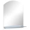 Wall Mirror with Shelf 30×50 cm Tempered Glass