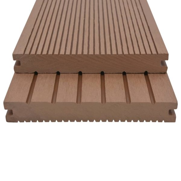 WPC Solid Decking Boards with Accessories 10 m² 2.2 m Light Brown