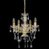 Chandelier with Crystal Beads Golden Round 5 x E14