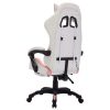 Racing Chair with RGB LED Lights Pink and White Faux Leather