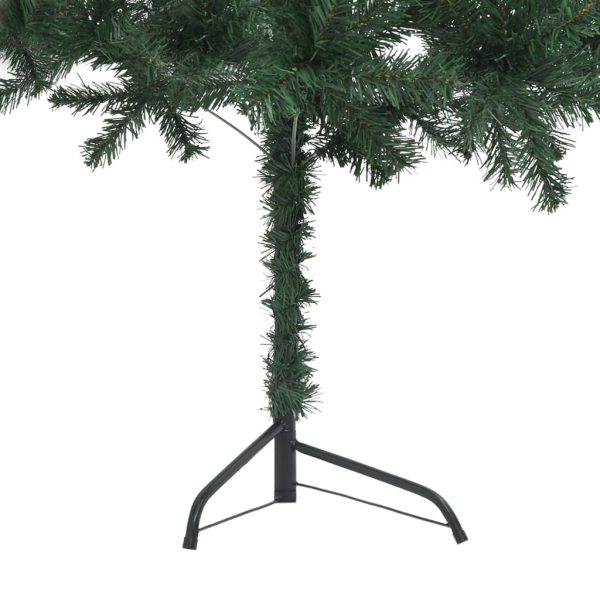 Corner Artificial Christmas Tree LEDs&Ball Set 120 cm Green PVC