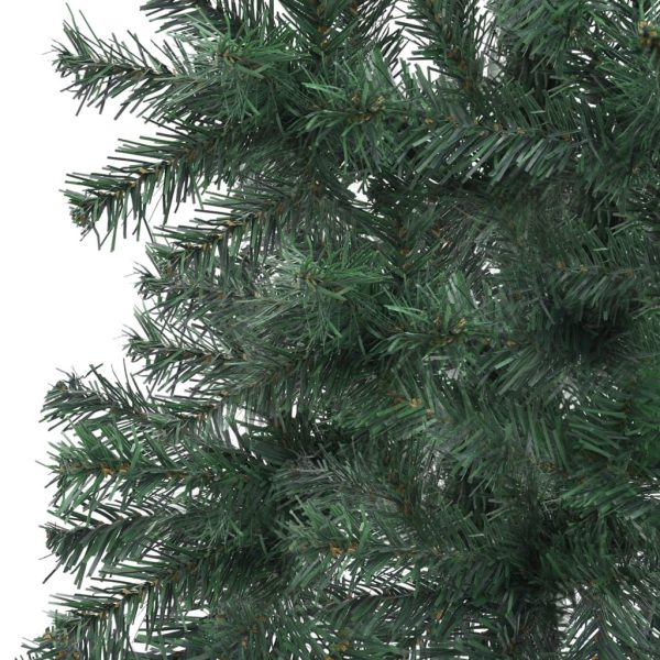 Corner Artificial Christmas Tree LEDs&Ball Set Green 210 cm PVC