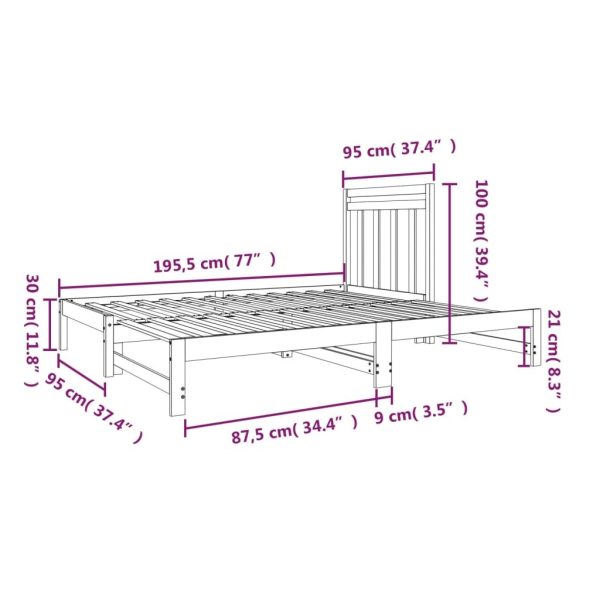 Sharonville Day Bed 2x(92×187) cm Solid Wood Pine