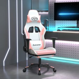 Gaming Chair with Footrest Faux Leather