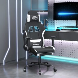 Gaming Chair with Footrest Fabric