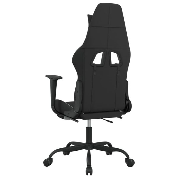 Gaming Chair with Footrest Black and White Fabric