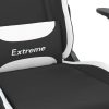 Gaming Chair with Footrest Black and White Fabric
