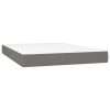 Box Spring Bed with Mattress Dark Grey 137×190 cm Double Fabric