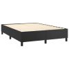 Box Spring Bed with Mattress Black 152×203 cm Queen Faux Leather