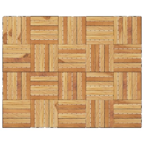 Decking Tiles 20 pcs 30×30 cm Solid Wood Teak Vertical Pattern