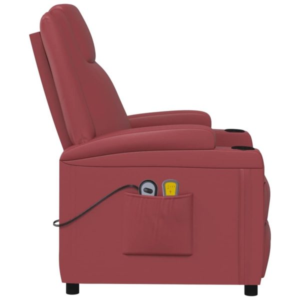 Stand up Massage Chair Wine Red Faux Leather
