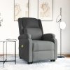 Stand up Massage Recliner Chair Dark Grey Fabric