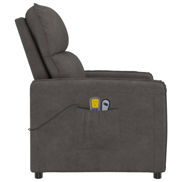 Stand up Massage Chair Dark Grey Microfiber Fabric